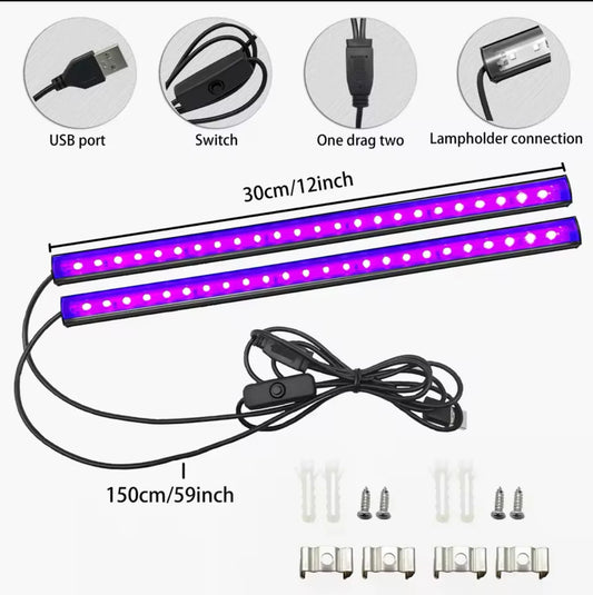 UV Black Light Bar Blacklight Strip for Glow Party USB Portable for Body Paint Stage Fluorescent Poster Halloween Urine Detect by PDG ibma