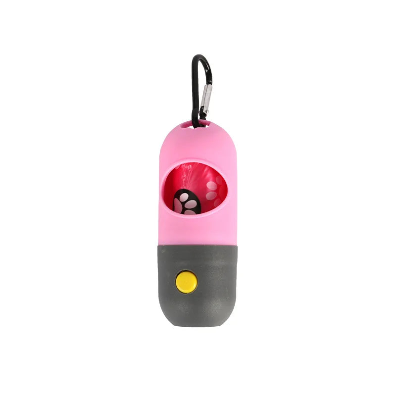 LED Light Dog Poop Bag Dispenser/ Holder for Dog With Free 15 Pcs Dog Waste Bag