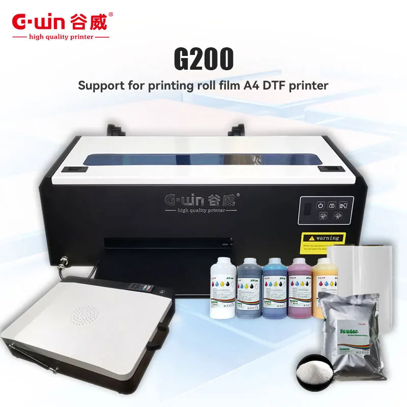 Gwin G200 A4 DTF Printer and Oven Multicolor Automatic Digital Sublimation New Condition Pigment Ink Small DTF Machine