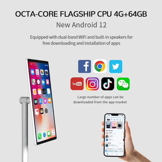 2025 New 21.5 Inch Mini Lcd Tv Portable Touch Screen Tv With Stand Rechargeable Smart Tv Display Wireless Smart Television