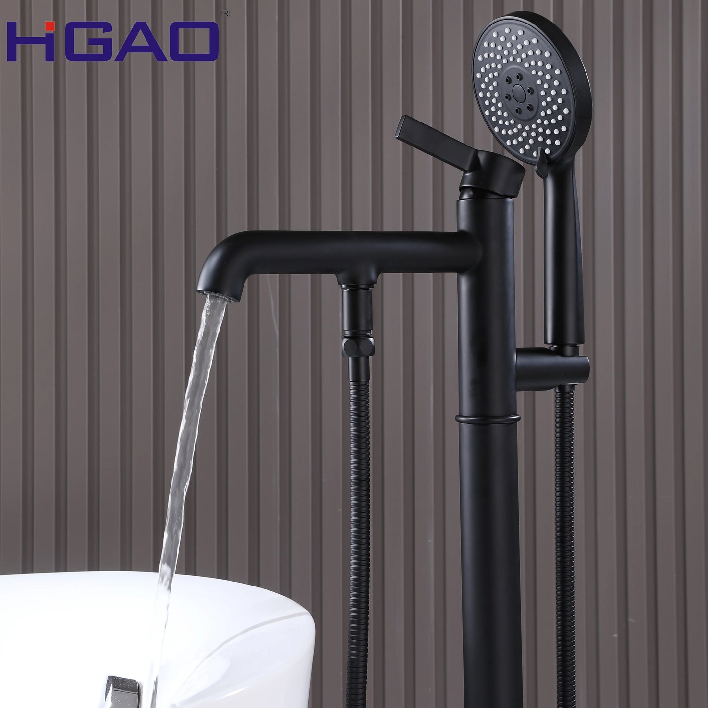 Kaiping Factory Free Standing Copper Bath Tub Mixer Tap Rain Shower Faucet Set Thermostatic Single Handle Shower Head Ceramic