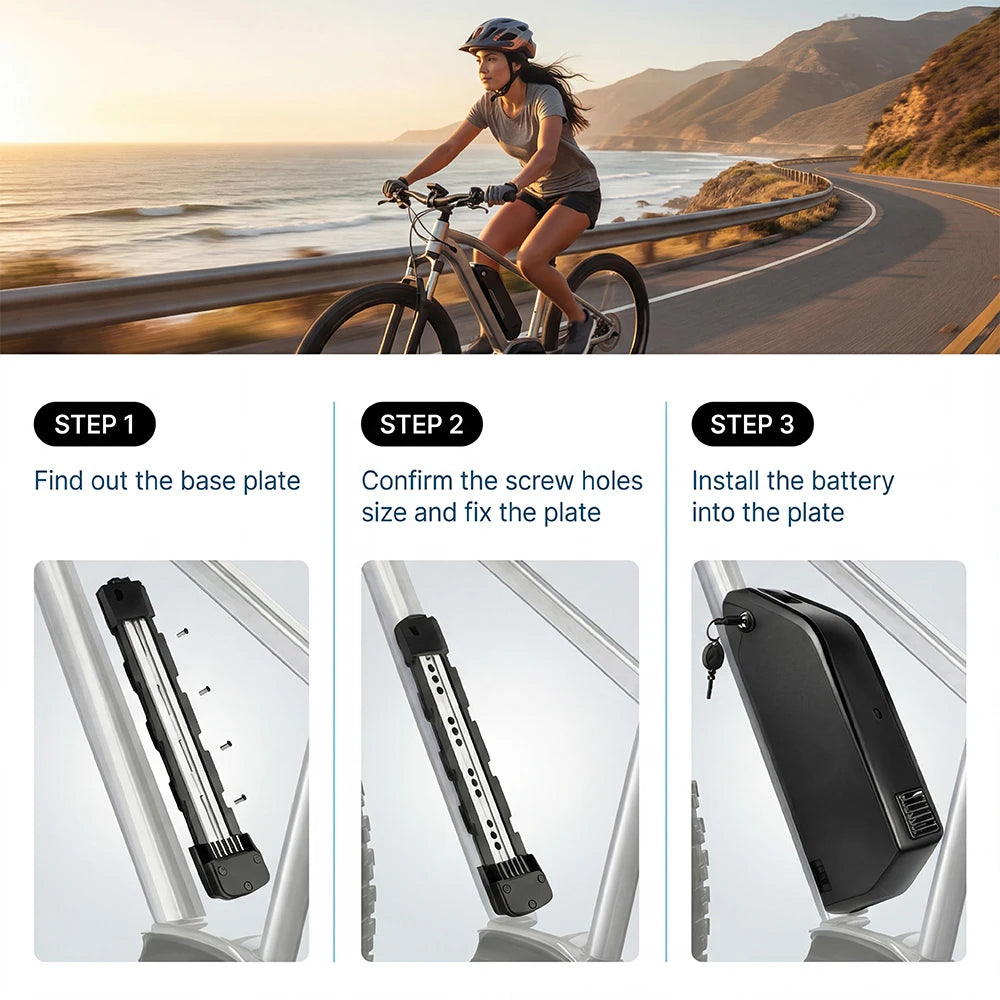 EU Stock 48V 25Ah Lithium Battery Akku for 250W-1800W Electric Bicycles Tricycles Batterie 50A BMS IP65 True Capacity