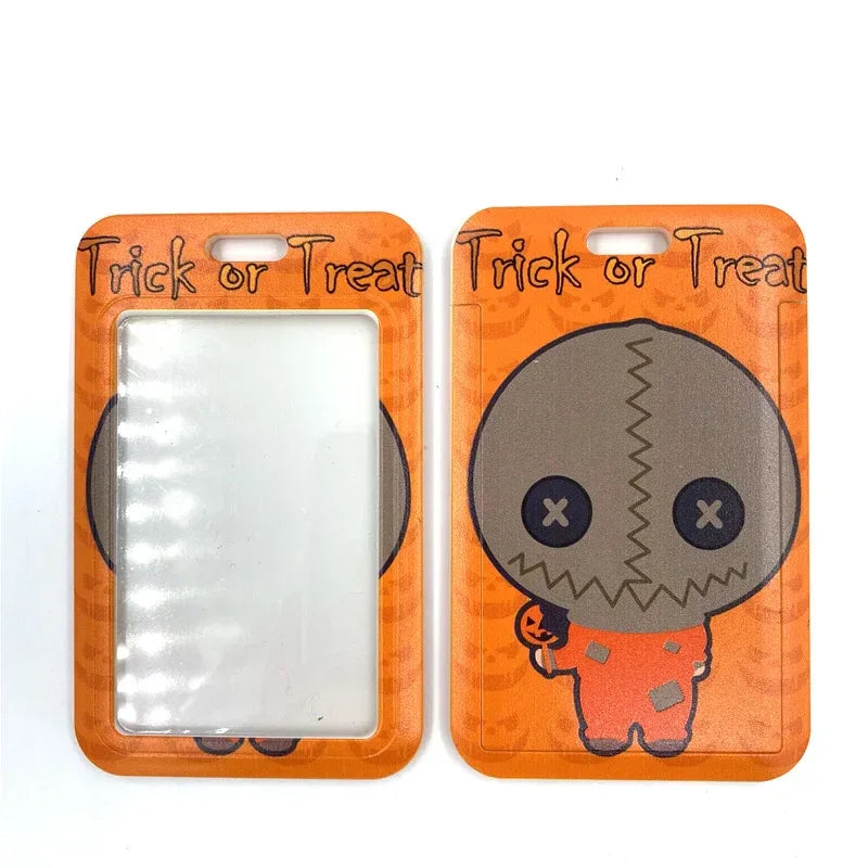 Halloween Trick R Treat Art Cartoon Anime Fashion Lanyards Bus ID Name Work Card Holder Accessories Decorations Kids Gifts