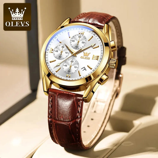 OLEVS 2872 Luxury Original Quartz Watches Chronograph Luminous Hands Waterproof Wristwatches for Men Montre Relojes Pour Homme