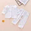 Newborn Children Thickened Warm Cotton Clothes Baby Tie Underwear Monk Suit Spring Fall and Winter Two-Piece Set