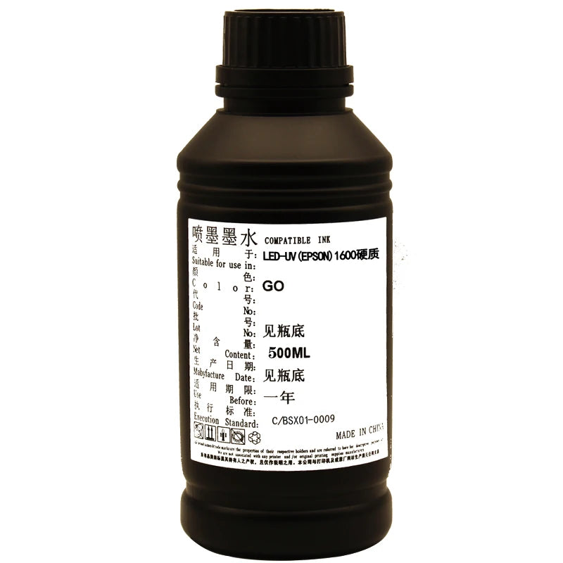 Wholesale UV Ink for Eps I1600 U1 Printhead Uv Flatbed Printer Ink 500ml Bottles LED Uv Ink for Wall Printer Cmykw Eps I1600 Ink