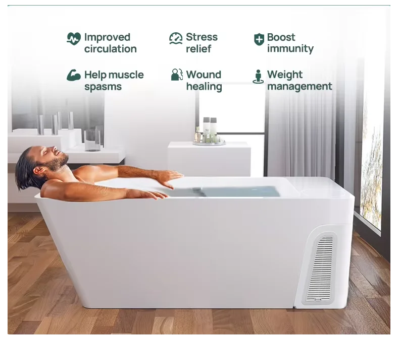 ICEGALAX Wholesale Ice Bath Soaking Tub All in Cold Water Plunge Bathroom Acrylic Ice Bathtub for Ice Water Therapy