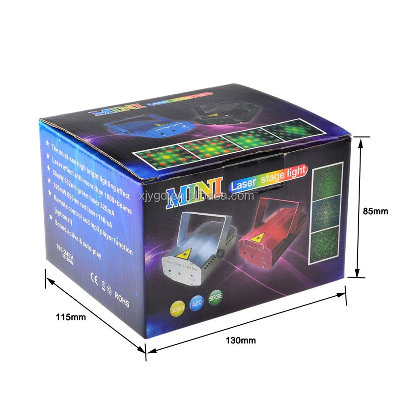 Hot Seller Aluminium Music Mini Starry Sky LED Light Projector Sound-Activated Voice Controlled Red Green Dimmable Night Party