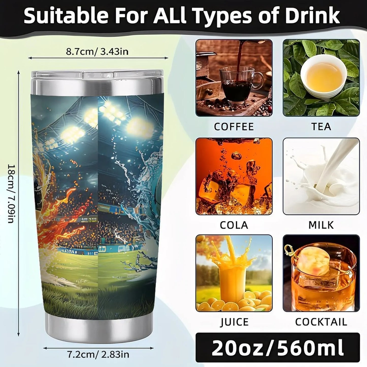 Patio and BBQ Must-Have 20oz Tumbler with Double Silver Side