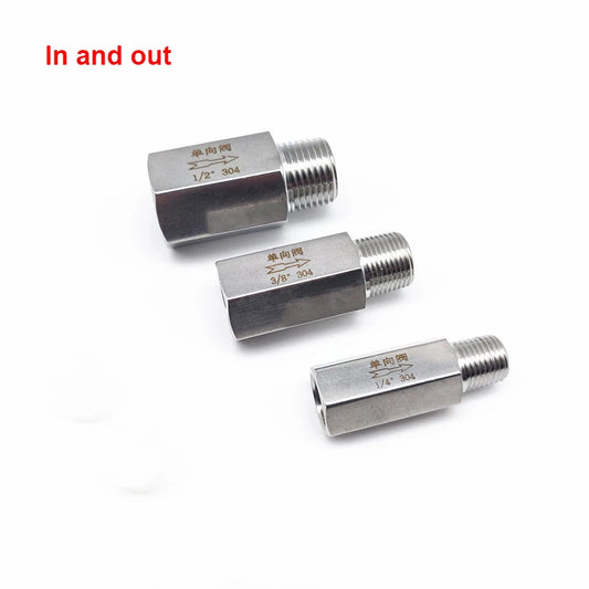304 Stainless Steel Male to Female Thread One-Way Check Valve with Ball Structure 1/8" 1/4" 3/8" 1/2" 3/4" 1" Sizing Options by PDG ibma