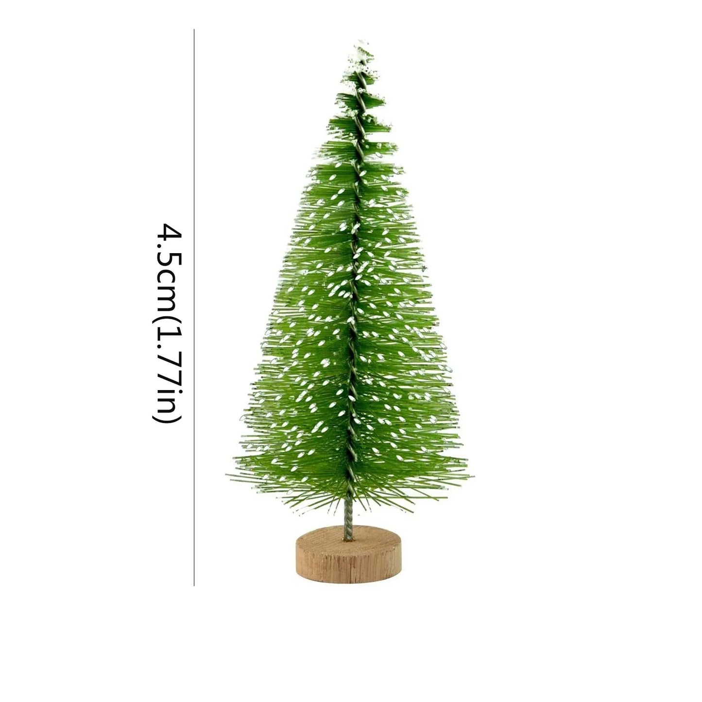 10 Pcs 4.5cm Decorated Christmas Tree Fake Pine Tree Mini Artificial Christmas Tree Santa Snow Navidad Xmas Decor Noel New Year