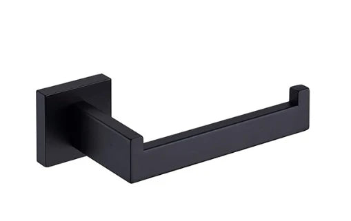Deao Wall Mounted Towel Rack 5-piece Matte Black Bathroom Hardware Accessory Set Stainless Steel Towel Rod Set