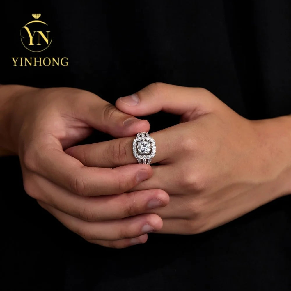 Wholesale Custom Fine Jewelry Engagement Rings for Ladies Luxury Wedding Ring 925 Silver Moissanite Ring for Women