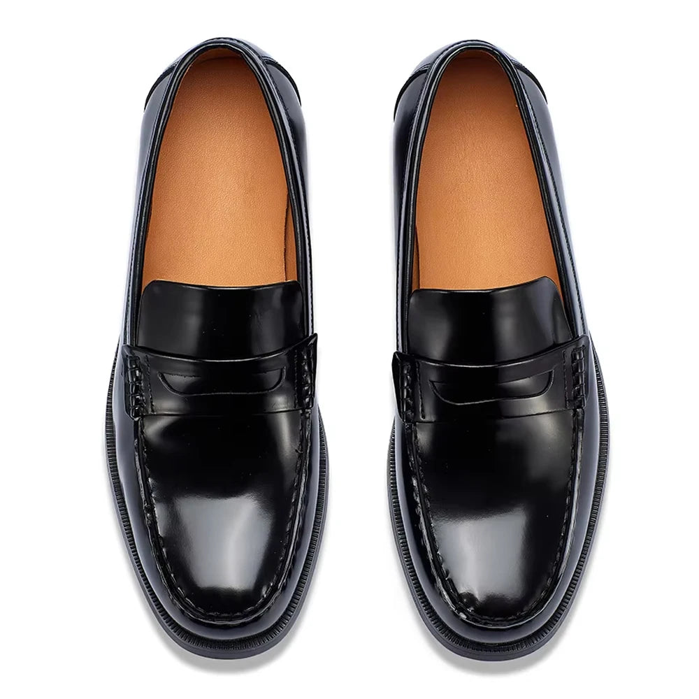 Vintage Calf Leather Men's Loafer Shoes High Quality Handmade Wear-Resistant Brown Pure Leather Casual Shoes