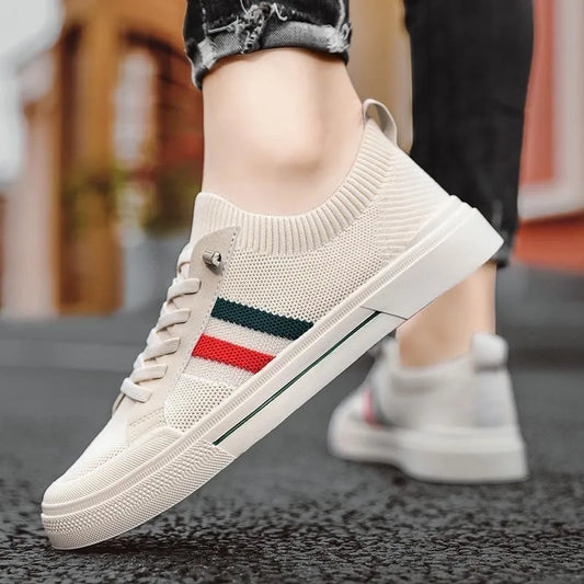 YF New Men's Casual Sports Shoes White Fashion Wear Resistant Shoes Men's Walking Shoes