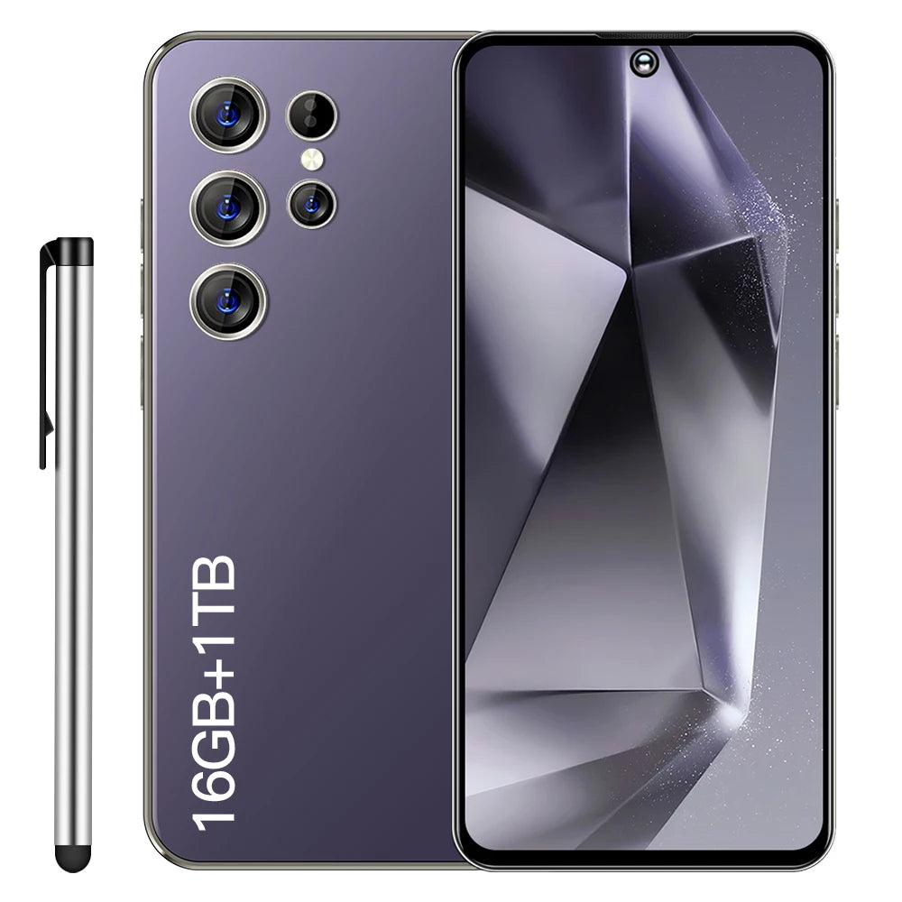 Smartphone7.3inch Unlocked Dual Card 5G Smartphone Android Mobile Phones Telephone Wholesale Original S24 Ultra 16G+512GB S21 5g