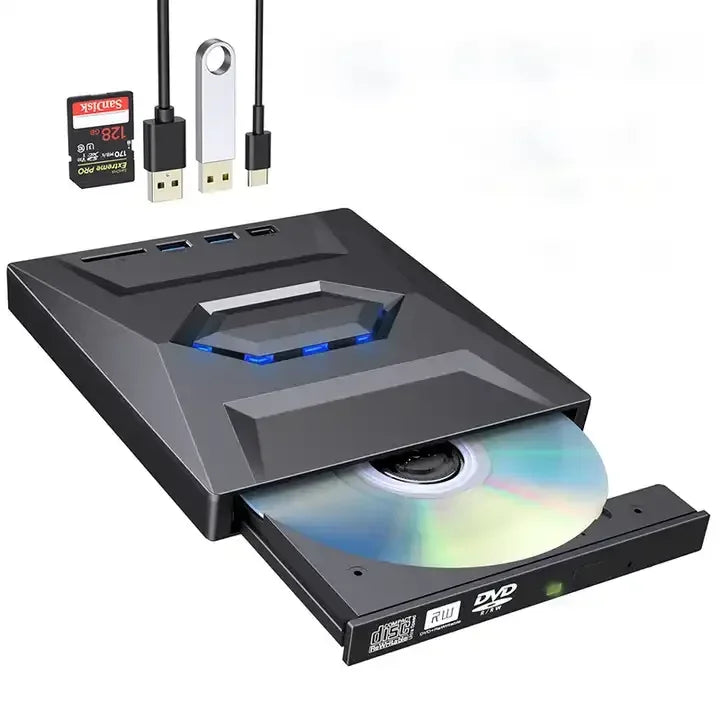 5 in 1 External DVD Drive TF SD Card Reader USB 3.0 Portable CD/DVD RW Optical Drive/DVD Player CD ROM Burner