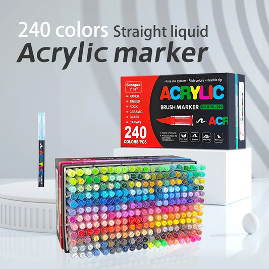 2026 Top Sale Straight Liquid Acrylic Marker Pen Sets Graffiti Water Brush Paint 120/168/240 Colored Permanent Ink Fine Tip" by PDG ibma