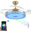 2004S-RGB De Techo Con Luz LED 36W DC Y Altavoz 3 Tonalidades Con Memoria Aspas Retractiles 6 Velocidades Control Remoto