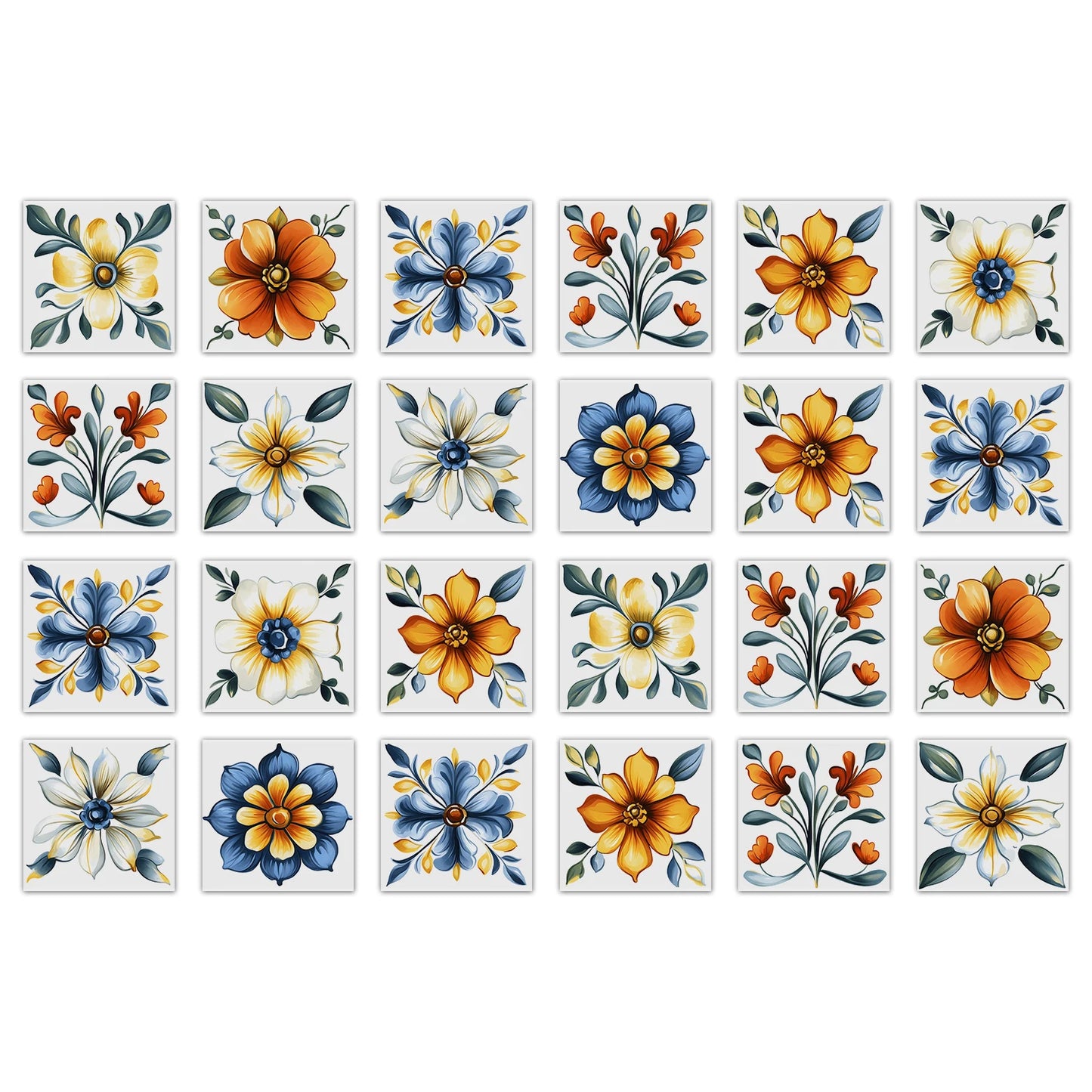 24 Pcs 7.87 X 7.87 Inch Waterproof PVC Backsplash Tile Self Adhesive Tile Stickers Peel and Stick Wall Tiles for Kitchen