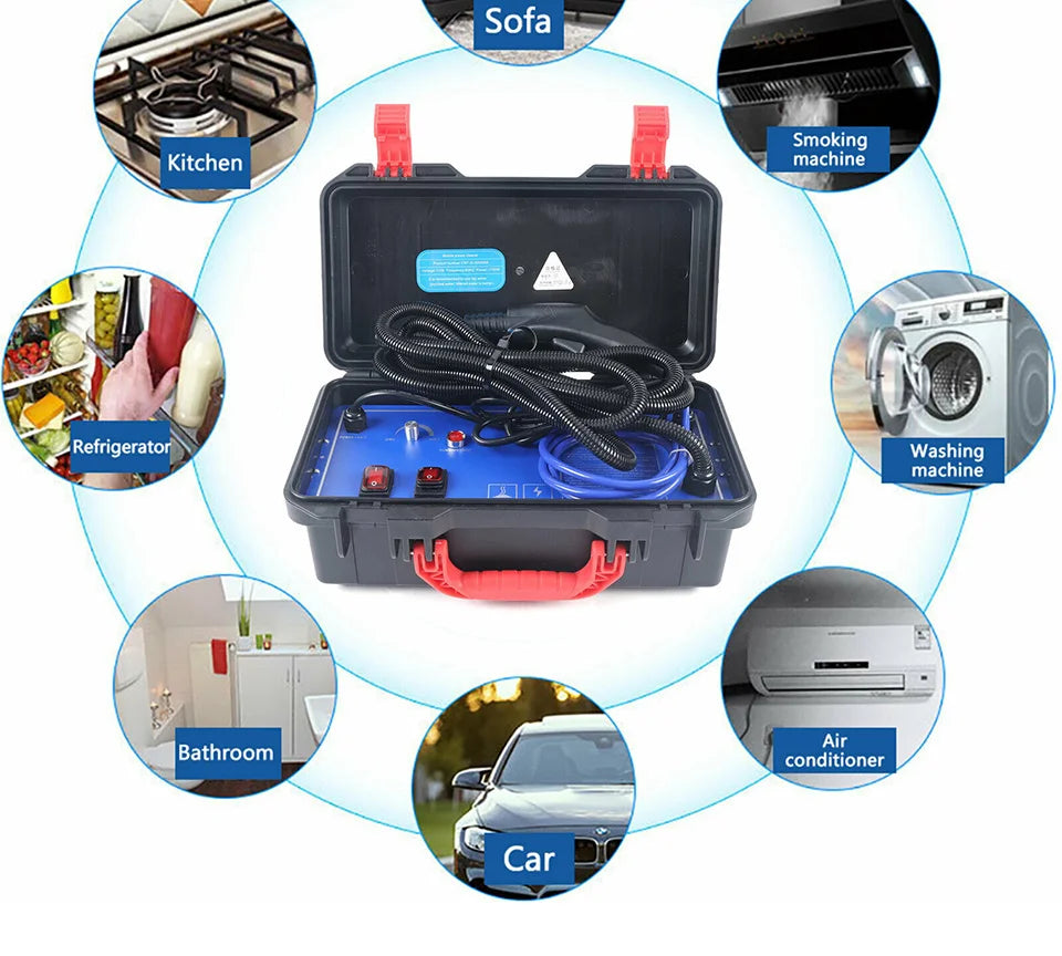 3000W Steaming Cleaner High Temperature Electric Steaming Cleaning Machine 110/220V High Pressure Air Conditioner Range Hood Car