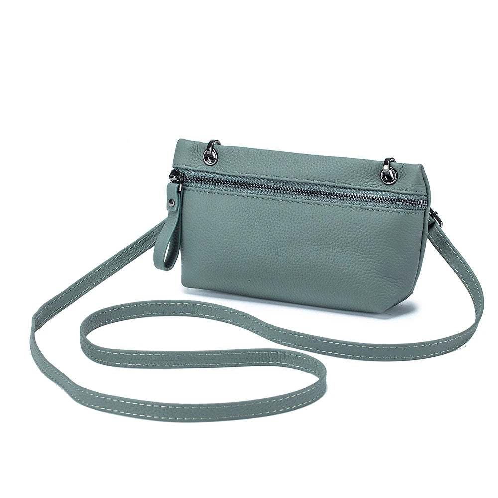 2024 New Underarm Women's Bag Head Layer Cowhide Luxury Shoulder Crossbody Small Handbag Ladies Trendy Cell Phone Bag