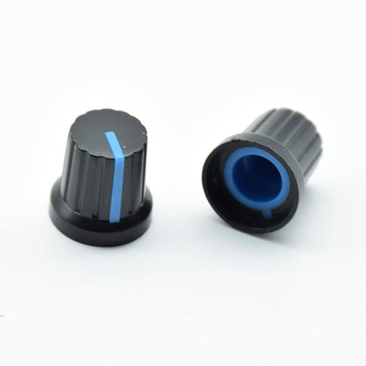 10Pcs Shaft Hole Dia Plastic Threaded Knurled Potentiometer 6mm Knobs Caps by PDG ibma