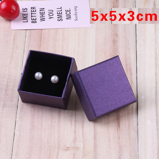 24pcs Square Jewelry Packaging Box 9*7cm Purple paper Necklace Ring Earrings Bracelet Gift Box for Valentine's Day High Quality