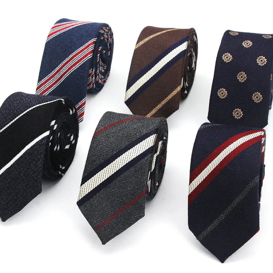 Fashion Tie Classic Men's Stripe Necktie Casual Cotton Suits Bowknots Neck Ties Male Business Skinny Slim Ties Colourful Cravat