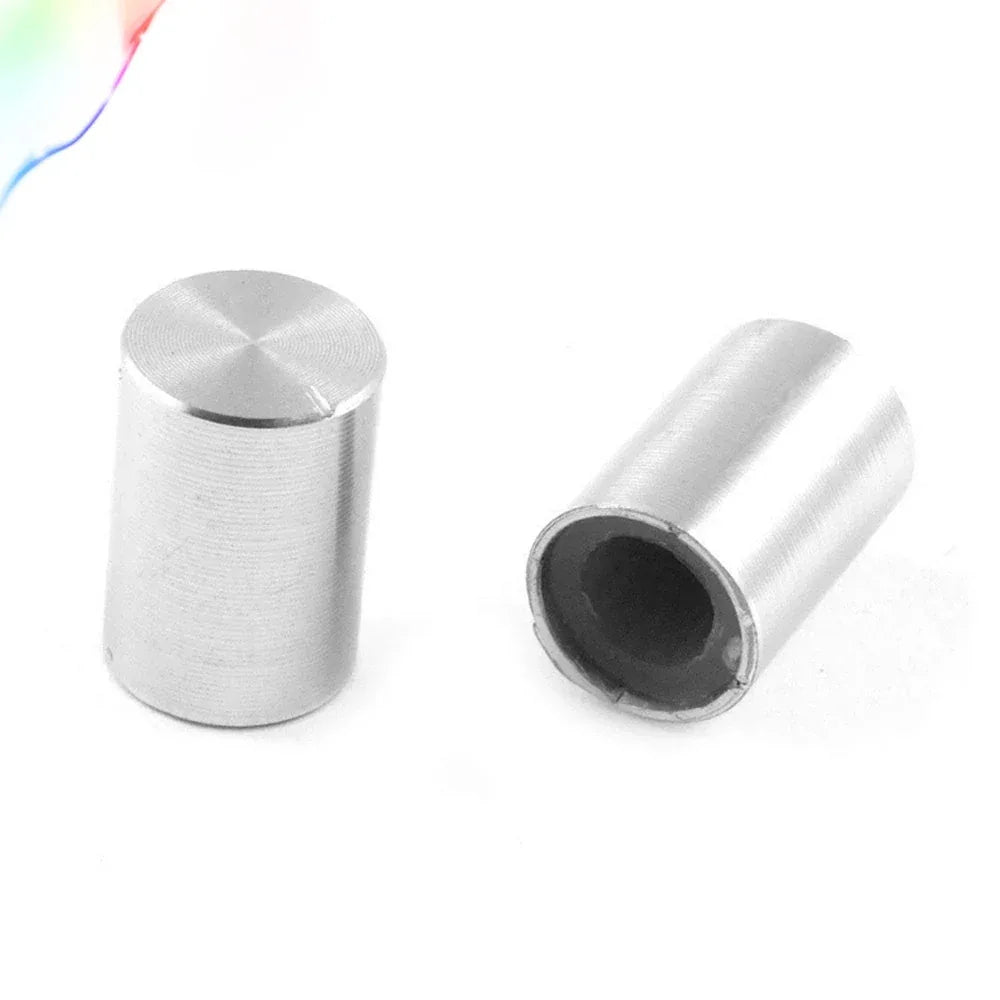 5 Pcs 10mm x 14mm Aluminum Rotary Potentiometer Knobs Silver Tone
