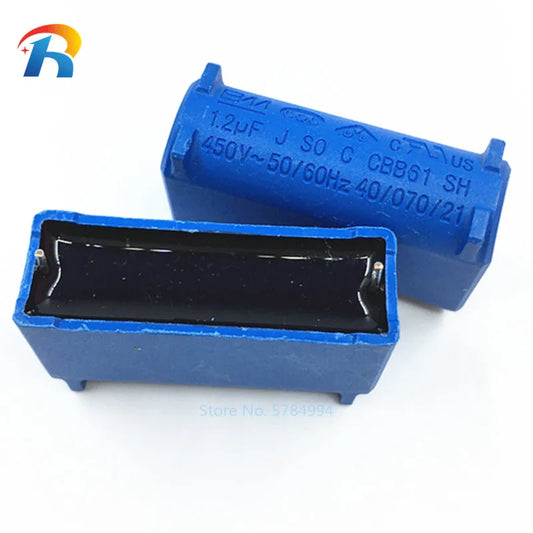 10PCS BM CBB61 1uF 1.2uF 1.5uF 2uF 2.5uF 3uF 450VAC Air conditioning fan Pin type Motherboard capacitor start component 50/60Hz by PDG ibma