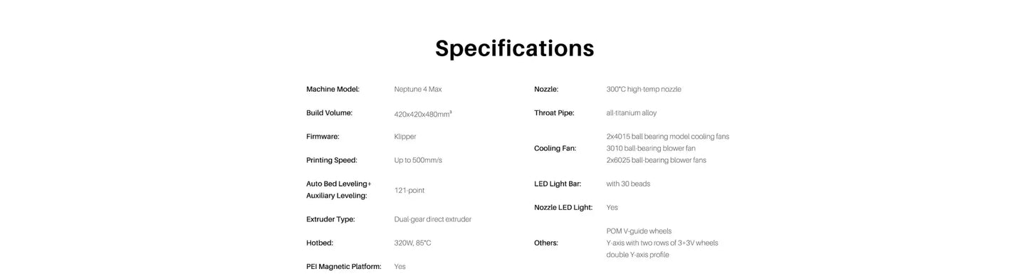 Neptune 4 Max 500mm/s Massive Print Size FDM 3D Printer