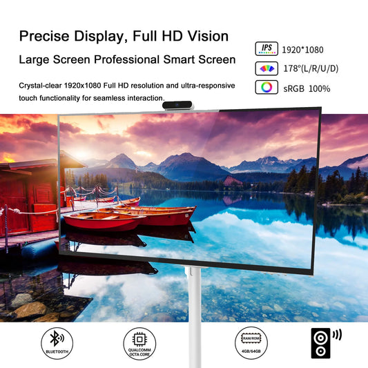 27-32 Inch Portable Smart Mobile TV Stand LED Backlight Touch Screen LCD Rollable for Android Televisions and Cameras