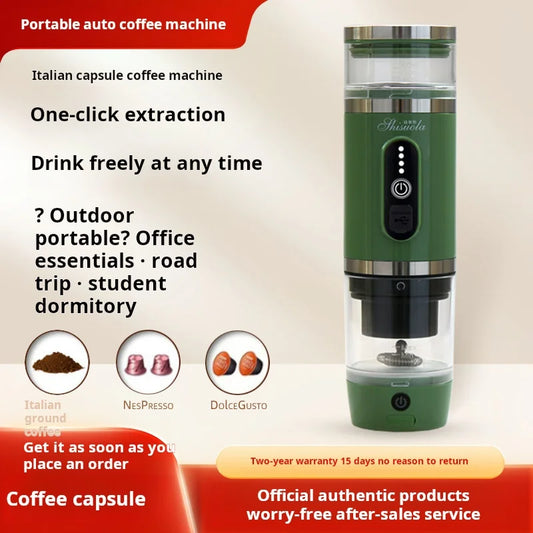 19 Bar Automatic Stainless Steel 3-in-1 Multi-Capsule Coffee Maker Household 19 Bar USB Battery Electric Machine French Langua by PDG ibma