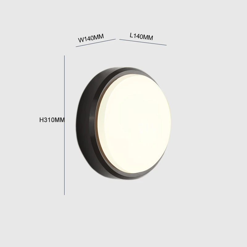 Black 6w Round Shape Cob Outdoor Led Wall Lamps Light for Home Hotel
