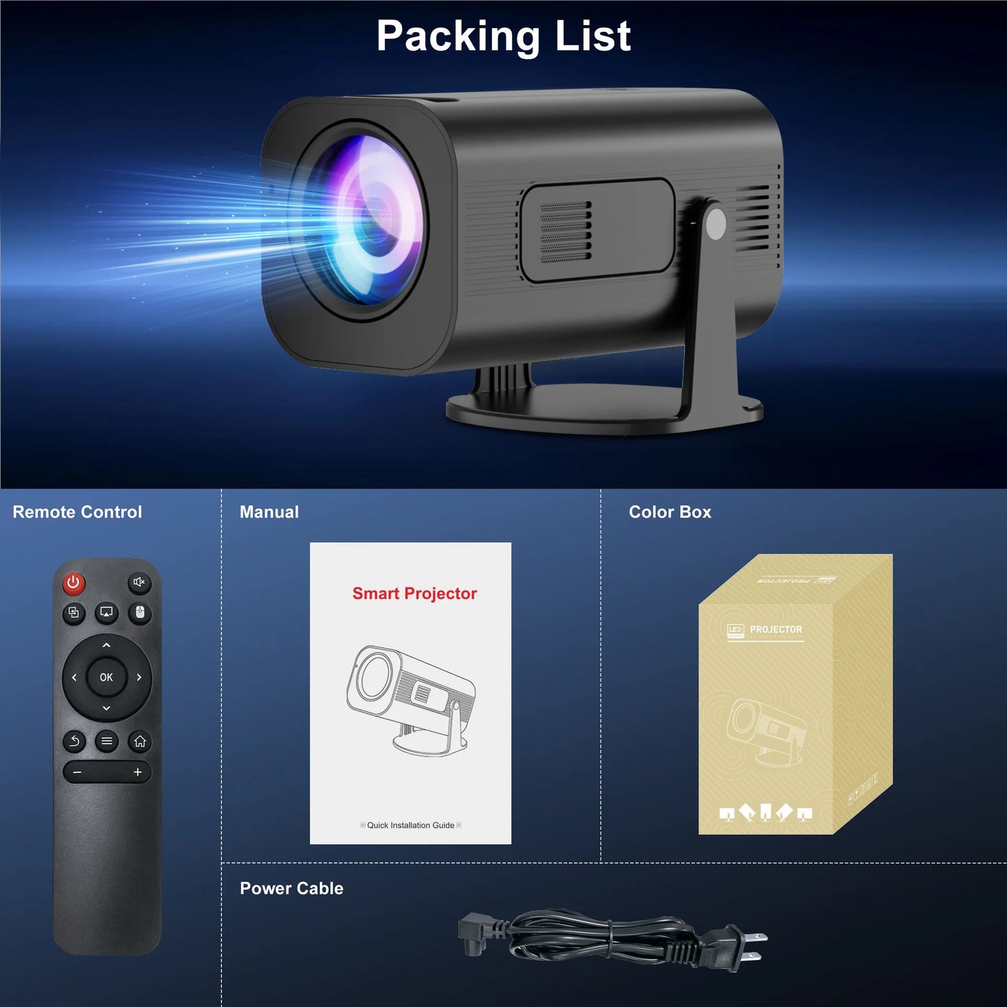 XP330 Home Cinema Portable Projector LED Video Projector HD 720P Portable Multi-media Android TV Projector with Wifi6 Speaker