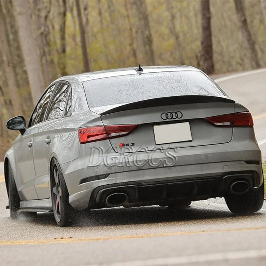 Audi A3 S3 RS3 8V Luxury Sedan Exterior Decoration HK Type Carbon Fiber Rear Spoiler Luggage Wing 2013-2020
