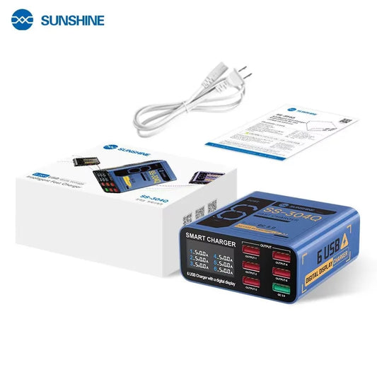 SUNSHINE SS-304Q Smart USB Charger/6 USB Ports (Phantom Gray/Night Blue/Meteor Purple) by PDG ibma