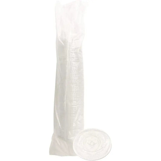 Boardwalk BWKNPET910STRAPK Disposable Lids 9 Oz. to 10 Oz. Crystal-Clear Cold Cup Straw-Slot Packaged (100/Pack) B0F8PK87WD