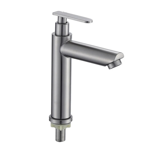 Stainless Steel 304 Basin Faucet Single Cold Water Faucet Tap Single Handle Bathroom Wash Basin Faucet by PDG ibma