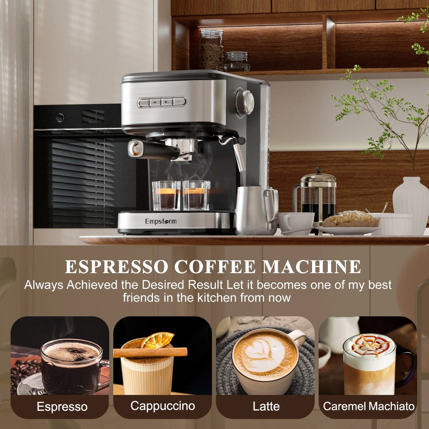 For 01E Electric Espresso Maker Coffee Machine 3-in-1 Household Use for Halloween and Christmas Gifts