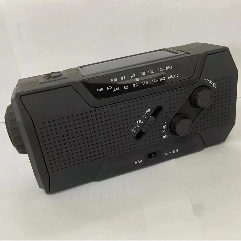 CE Certified 2000mAh Solar NOAA Radio LED Multi-Power Source for Wildfire Safety Flashlight Clock Internet Radio FM Radio