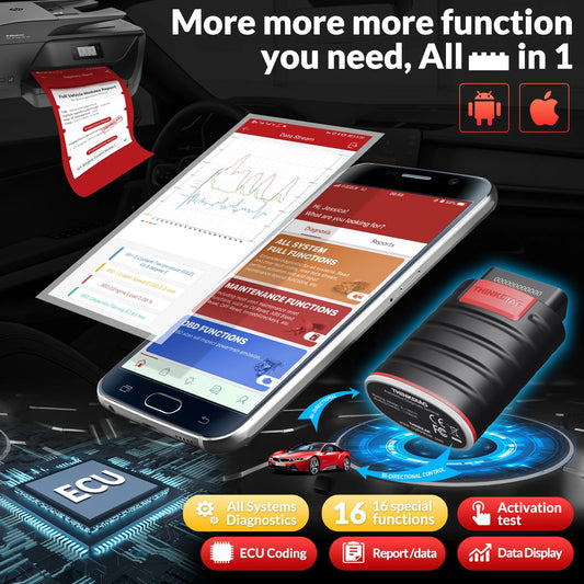 Thinkdiag New Version OBD2 Scanner for Full System Bidirectional Diagnostic Scan Tool OE Level 1 Year Software 12V Cars by PDG ibma