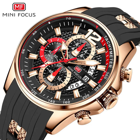 MINIFOCUS Watch Brand Luxury Analog Quartz Sport Men Watches Mens Silicone Waterproof Date Fashion WristWatch Relogio Masculino