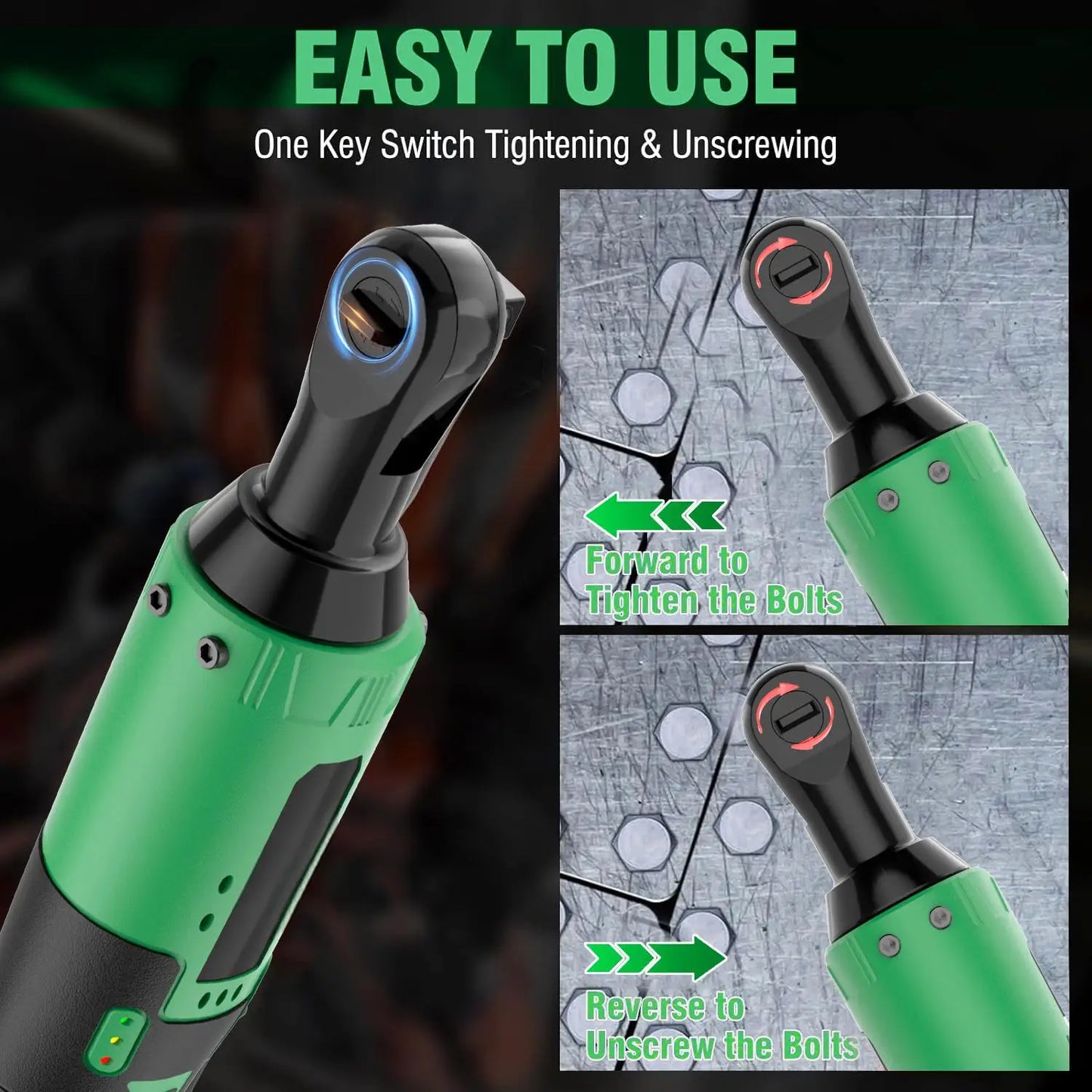 Battery Powered 12V Ratchet Wrench Electric Impact Wrench DIY Grade 45Nm Torque for Car Local US Warehouse