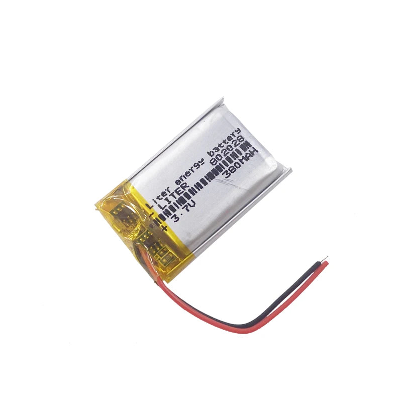 Custom Battery Lithium 3.7v 380mah Li-polymer 802028 802030 Rechargeable Li-po Battery for Camera UN38.3 CE ROHS