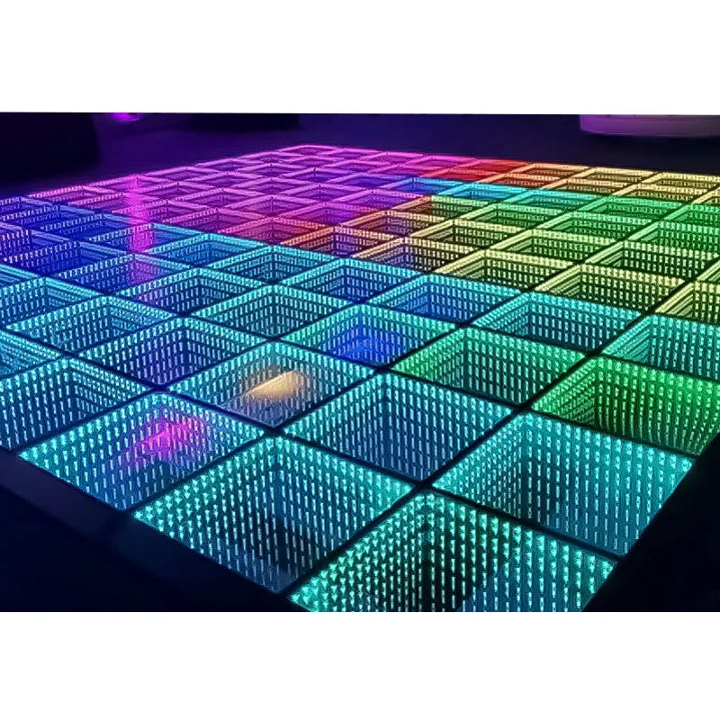 SP 3D Wireless Infinity Mirror Dance Floor Interactive Dance Magnetic Led Dance Floor for DJ Disco Wedding Party