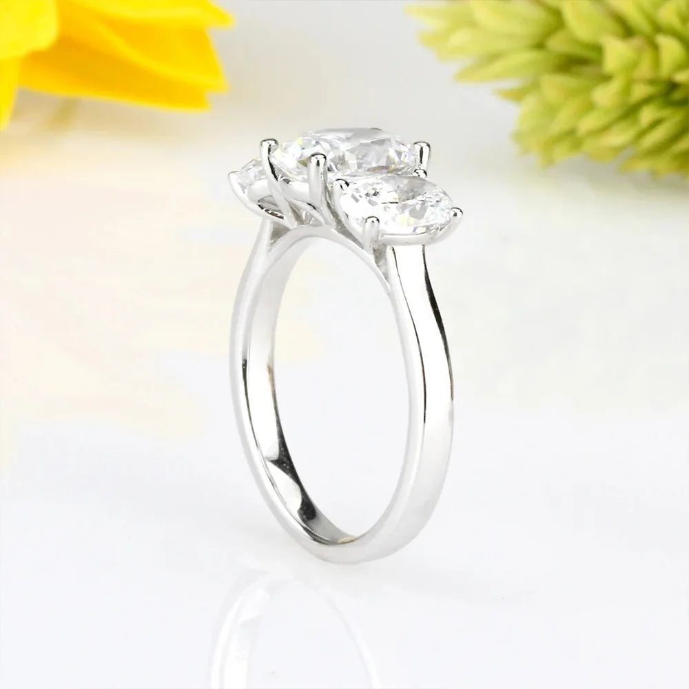 F1610 Oval Cut Diamond Ring Natural G Color White Gold Classic Engagement Ring For Women's