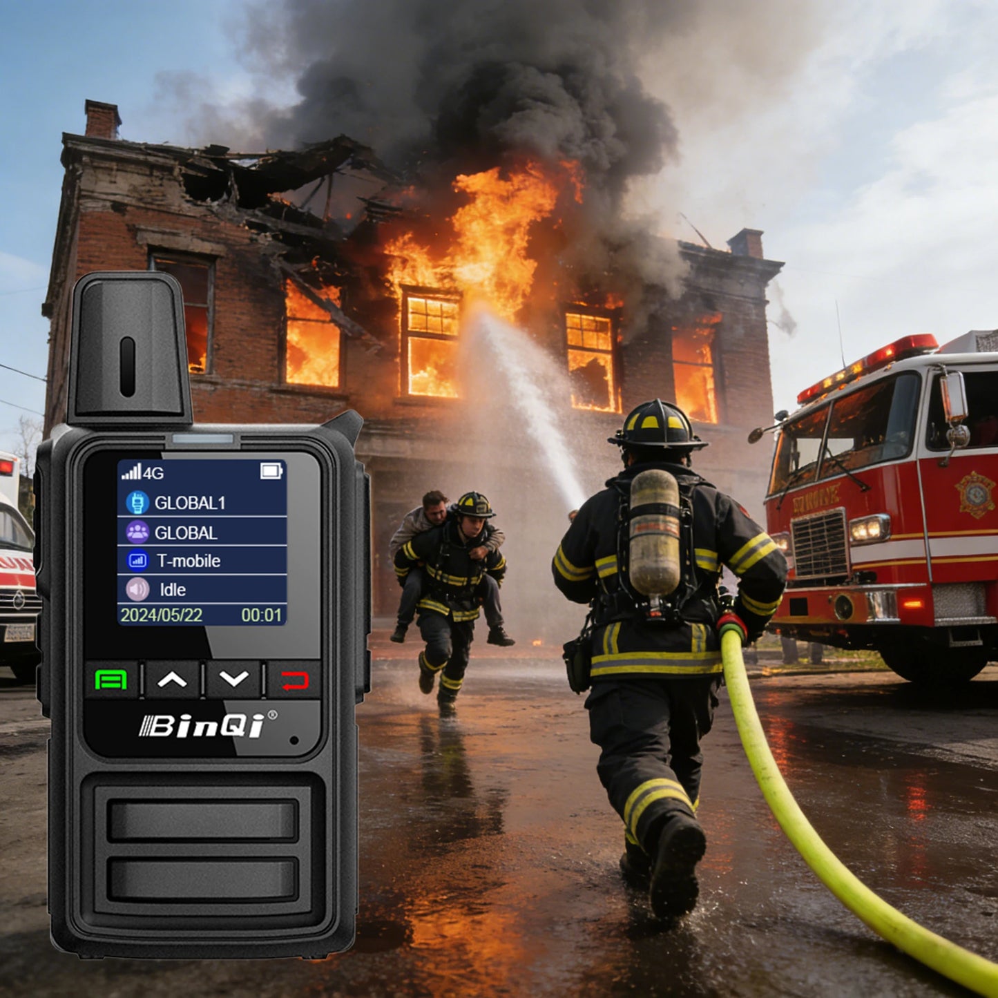 BinQi US Warehouse Fast Shipping BQ-360 4G PoC Walkie Talkie 1 Set 2pcs Dual Mode Long Range PTT Radio with SIM Card