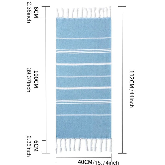 Luxury Cotton Quick-Dry Striped Hand Towels & Decorative Dishcloth Antimicrobial Eco-Friendly Machine Washable Home Kitchen Use